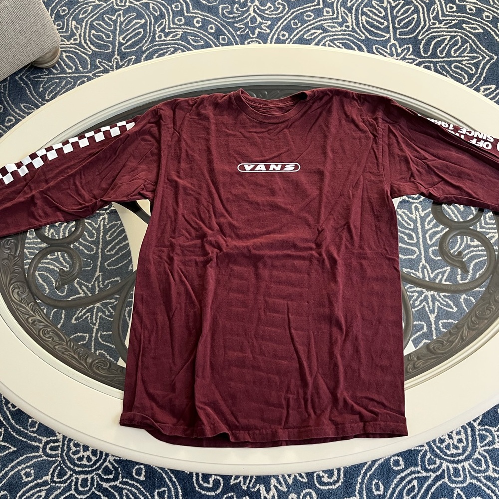 Vans Burgundy Long Sleeve Men's Tee